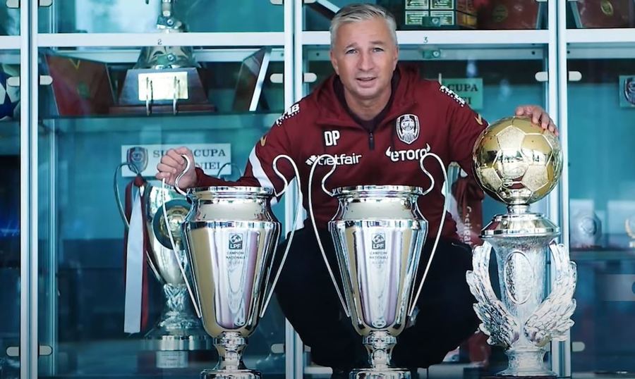VIDEO | Dan Petrescu a revenit în familia CFR Cluj. "Locul doi ar fi un eşec. Ştiu că presiunea e maximă" Mesajul pentru fanii campioanei Ligii 1
