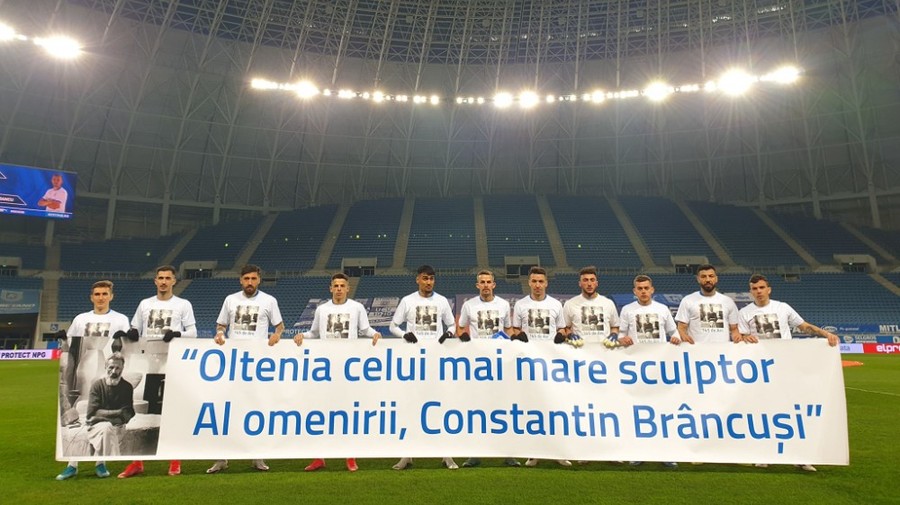 Jucătorii Craiovei au afişat un mesaj special la 145 de ani de la naşterea lui Constantin Brâncuşi