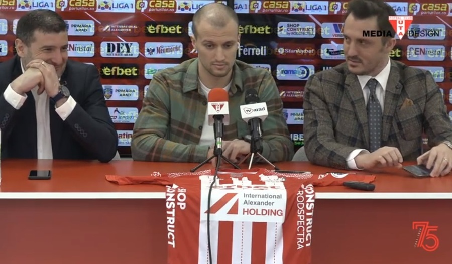 Transfer interesant făcut de UTA: a adus un fotbalist din prima ligă a Rusiei. VIDEO