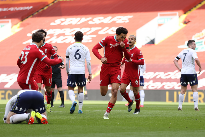 Liverpool a învins Aston Villa în prelungiri, după ce a revenit de la 0-1