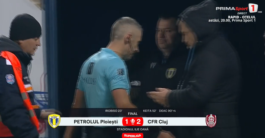 VIDEO | Tensiuni după Petrolul - CFR! Centralul Radu Petrescu, escortat la vestiare de forţele de ordine