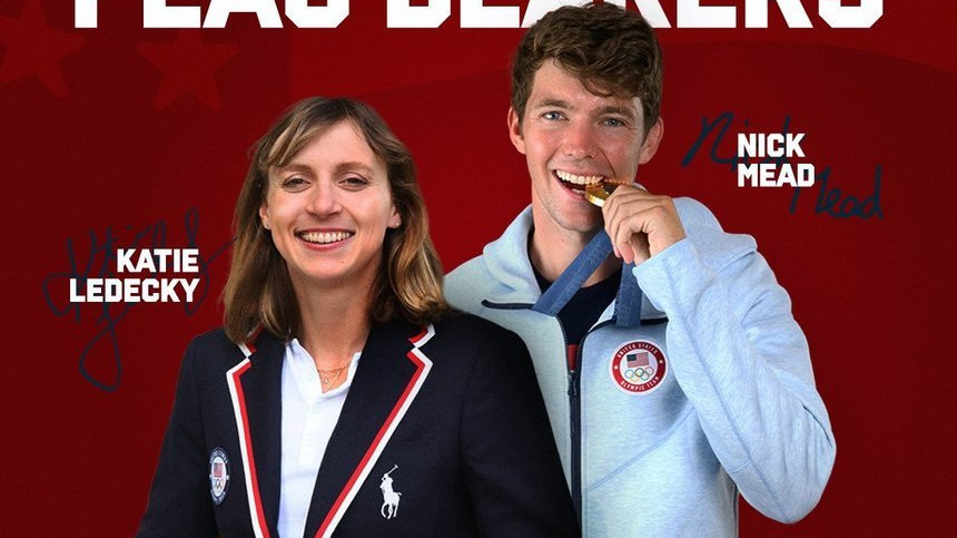 Katie Ledecky şi Nick Mead vor fi purtătorii de drapel ai SUA la ceremonia de închidere