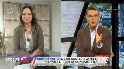 Andreea Marin, infectată cu Covid-19, a trecut cu bine prin boală