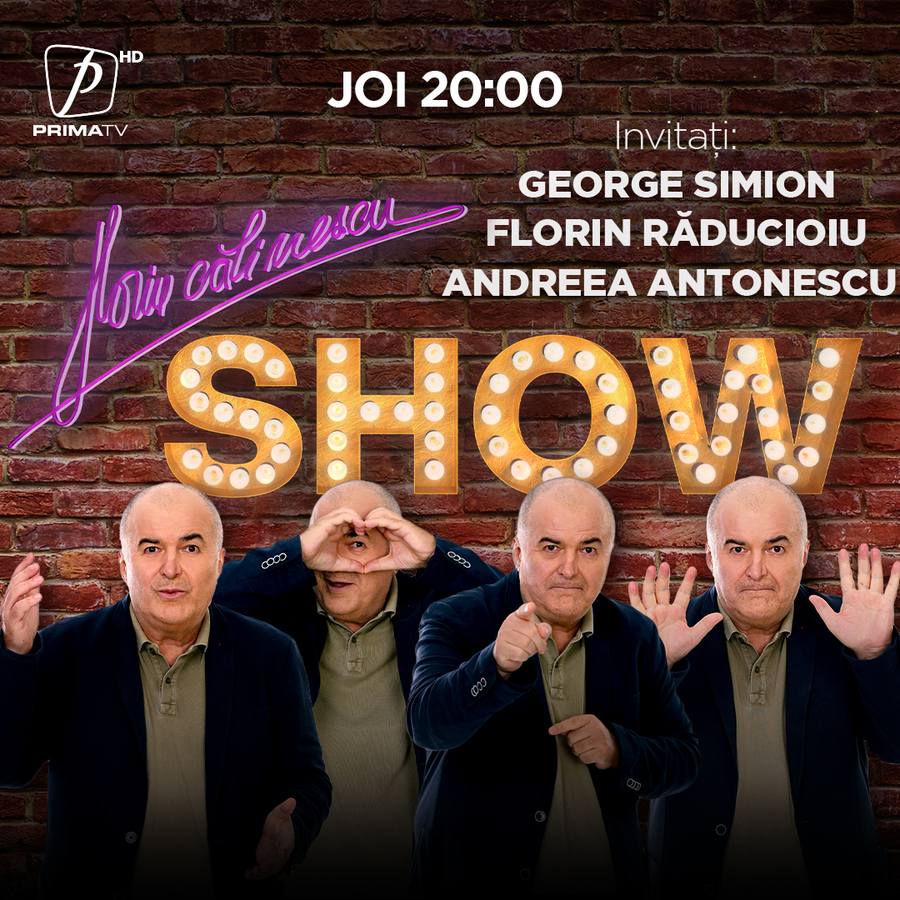 Despre politică, fotbal şi muzică la FLORIN CĂLINESCU SHOW, alături de George Simion, preşedintele AUR, Florin Răducioiu, fotbalist din generaţia de aur şi Andreea Antonescu 