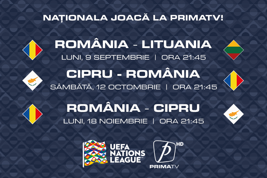 “Generaţia de Suflet” joacă turneul UEFA NATIONS LEAGUE la Prima TV