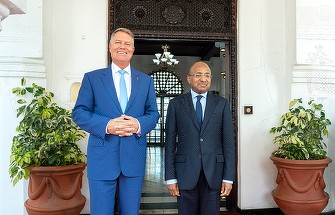 S-au aruncat în apă cu tabloul lui Klaus Iohannis