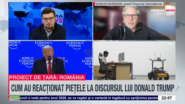 VIDEO. Marius Mureşan, expert financiar internaţional, despre mizele discursului lui Trump de la Davos