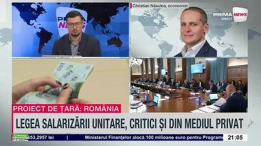 VIDEO. Christian Năsulea, economist, despre legea salarizării unitare: „Este puţin probabil să nu existe nicio scădere de venit”