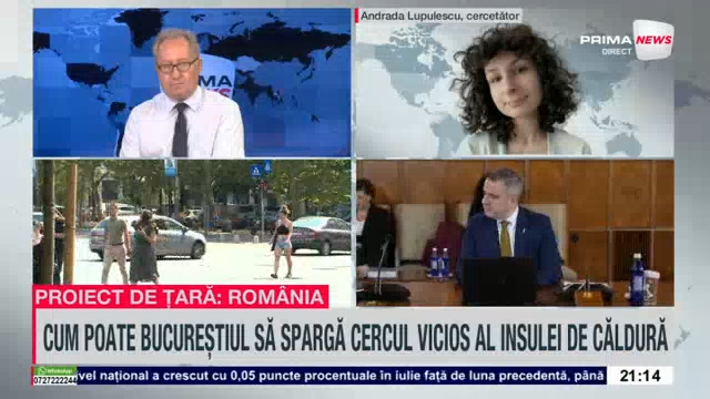 VIDEO. Bucureştiul, tot mai vulnerabil la caniculă. Andrada Lupulescu: Oraşul trebuie să se pregătească pentru noua realitate climatică