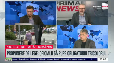 VIDEO. „Piaţa Tricolorului” în fiecare oraş şi oficiali obligaţi să sărute drapelul. Proiectul AUR, analizat de jurnalistul Sergiu Sergiu la Prima News