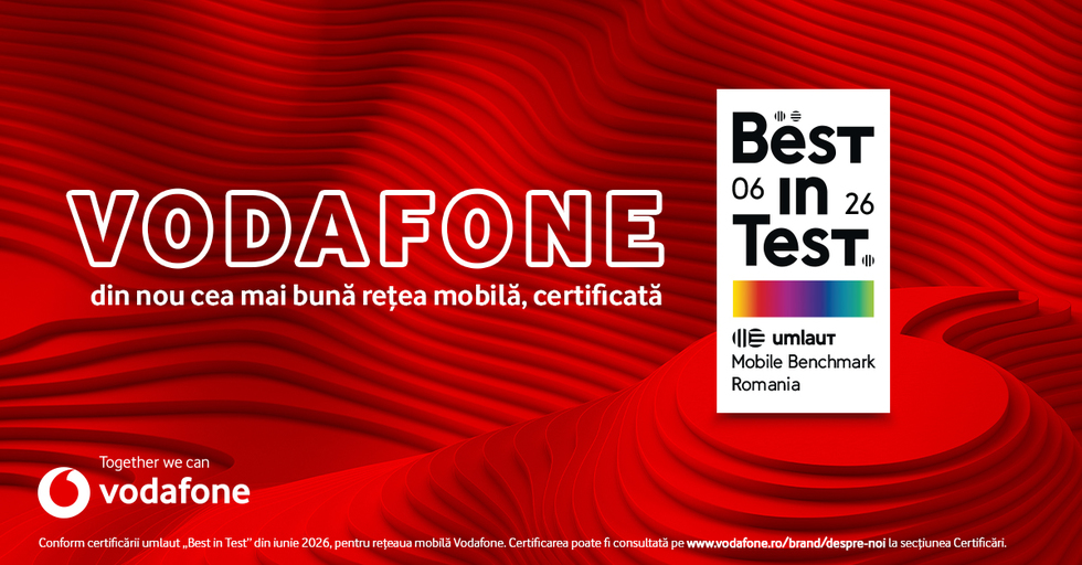 Vodafone România obţine, pentru al cincilea an consecutiv, certificarea umlaut „Best in Test” pentru reţeaua sa mobilă