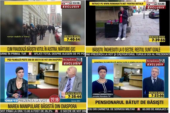 BURTIERA LA MINUT. "Realitatea" de la România TV: „Băsiştii, înghesuiţi la o secţie, restul sunt goale”.  Atac la românii din diaspora. "Secţii goale" şi la Antena 3"