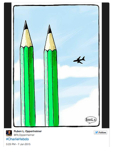 GALERIE FOTO. Caricaturiştii din întreaga lume reacţionează la atentatul de la Charlie Hebdo. Zeci de lucrări-omagiu pentru victimele din Paris