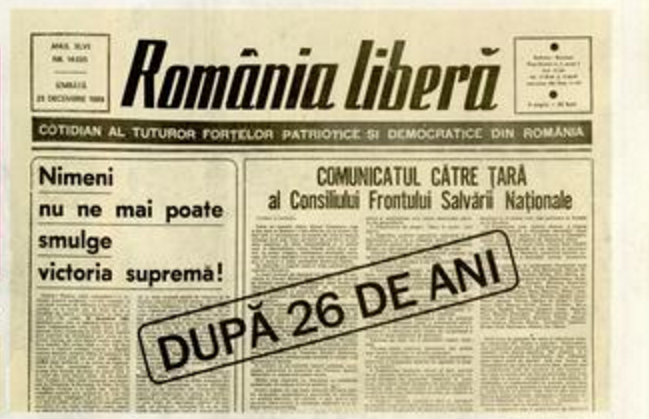 România liberă, ediţie de colecţie: a republicat ediţiile din 23 şi 24 decembrie 1989