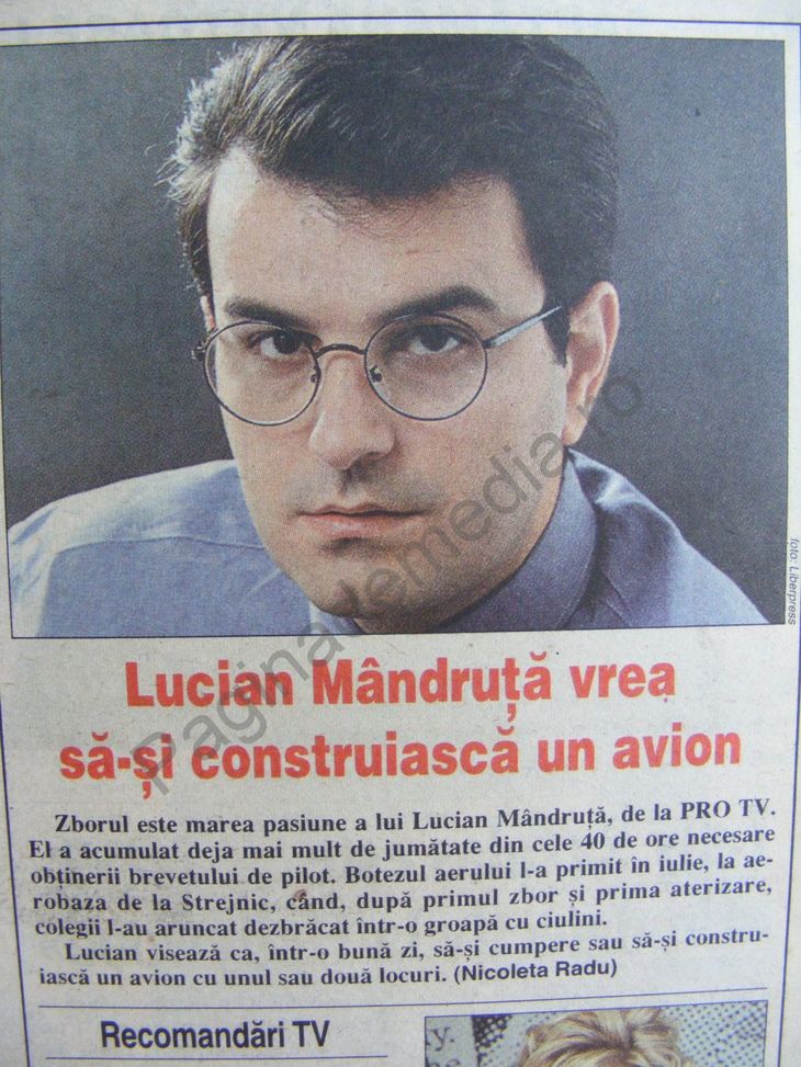 FOTO ARHIVĂ. Lucian Mîndruţă visa, acum 18 de ani, să-şi construiască un avion