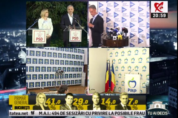 EXIT-POLL. TVR 1 şi Realitatea TV 1 au "muşcat din caşcaval". Cum au fost date rezultatele la ora 21.00