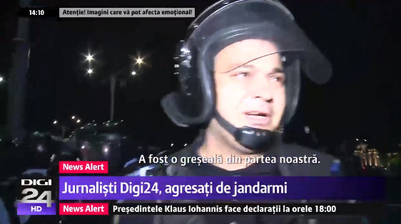 Reporteri la Protest. Cristi Popa, Digi 24: Am strigat că suntem jurnalişti, dar mi-a pus un baston în jurul gâtului pentru a mă intimida