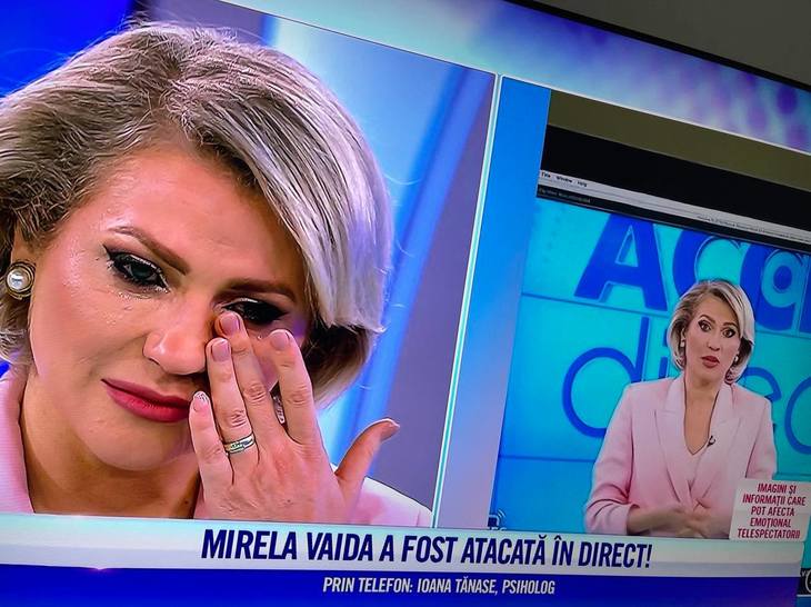 Breaking News: Mirela Vaida, atacată în direct la tv cu o piatră imensă. „Sunt în stare de şoc!”