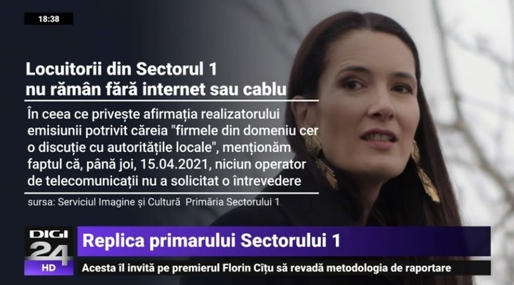 Cazul cabluri pe stâlpi. Digi24 dă drept la replică primăriei: „Nu s-a pus problema ca cetăţenii să rămână fără internet”
