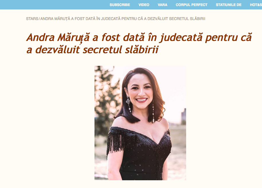 Mihaela Călin NU promovează produse de slăbit! Toate anunţurile apărute pe internet sunt false