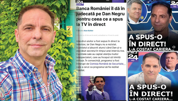 Dan Negru ia atitudine în privinţa reclamelor false care circulă pe Internet şi folosesc abuziv numele său şi imaginea sa / colaj Paginademedia.ro, fotografii: arhiva personală
