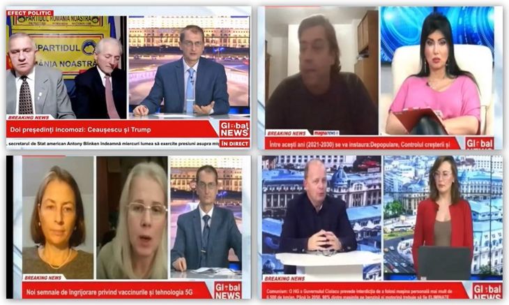 „Un delir continuu", o ploaie de derapaje la Global News şi 10 minute suspendarea emisiei: conspiraţii despre vaccin, apologia comunismului, UE, evrei şi multe altele
