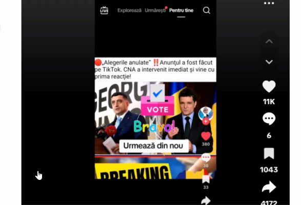 CNA intervine împotriva dezinformării online. A cerut eliminarea a zeci de fake-uri de pe TikTok şi Facebook care anunţau anularea alegerilor