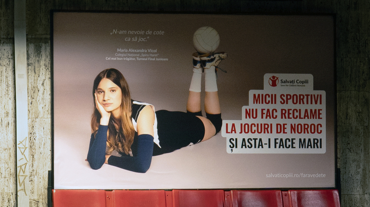 FOTO. Campanie de excepţie de la Salvaţi Copiii contra jocurilor de noroc: „Micii sportivi nu fac reclame la jocurile de noroc şi asta-i face mari”