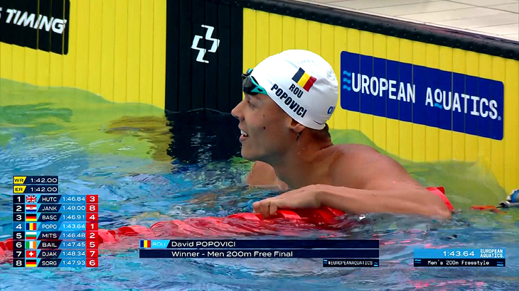 Cine difuzează Campionatele Mondiale de Nataţie de la Singapore? David Popovici, printre cei şase sportivi care vor reprezenta România