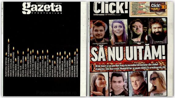 FOTO. Colectiv, 10 ani. Să nu uităm! Cum a reflectat presa tragedia care a schimbat România