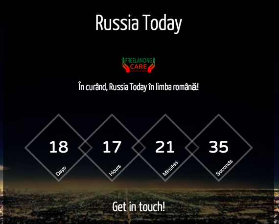 14 Octombrie. Russia Today anunţă începerea emisiei în limba română peste 18 zile