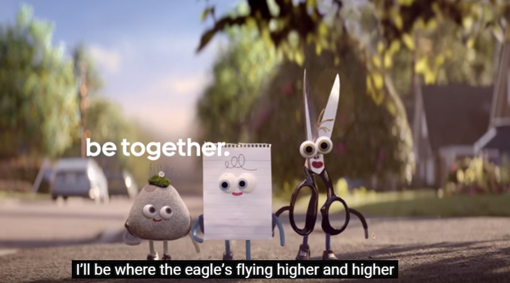 Jocul piatra, foarfeca şi hârtia a inspirat o reclamă pentru Android