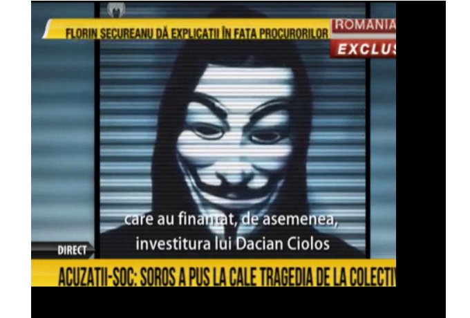 Culmea intoxicării la România TV: „Soroş a pus la cale tragedia de la Colectiv”. Înregistrare cu un presupus hacker Anonymous