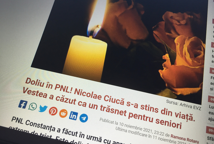 DERAPAJ. Clickbait grosolan. Nu, nu e acel Ciucă! EVZ loveşte din nou: „Doliu în PNL! Nicolae Ciucă s-a stins din viaţă. Vestea a căzut ca un trăsnet pentru seniori”