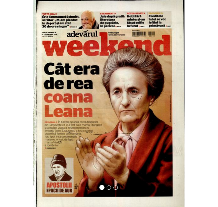 PRESA DE AZI. Adevărul de Weekend: "Cât de rea era coana Leana"