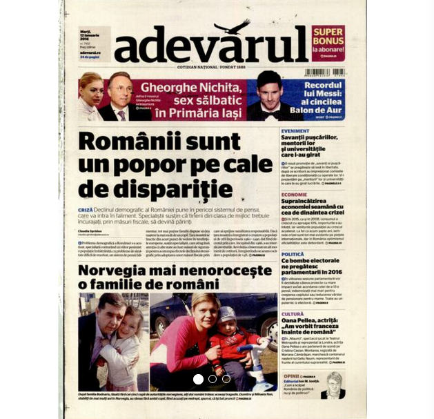 PRESA DE AZI. Adevărul: "Românii sunt un popor pe cale de dispariţie"