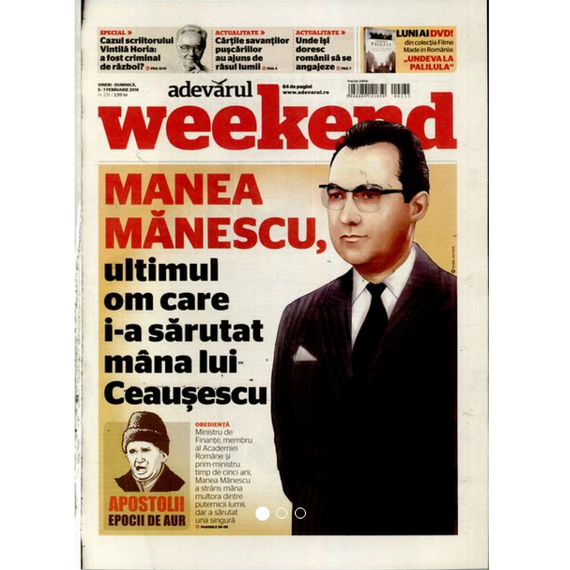 PRESA DE AZI. Weekend Adevărul: Manea Mănescu, ultimul om care i-a sărutat mâna lui Ceauşescu