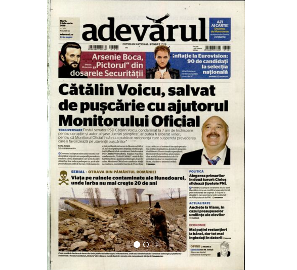 PRESA DE AZI. Adevărul: "Cătălin Voicu, salvat de puşcărie cu ajutorul Monitorului Oficial"