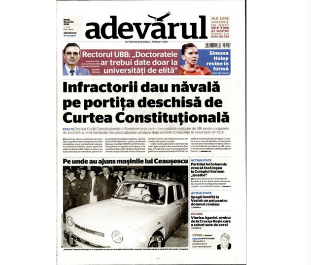 PRESA DE AZI. Adevărul: "Infractorii dau năvală pe portiţa deschisă de Curtea Constituţională"