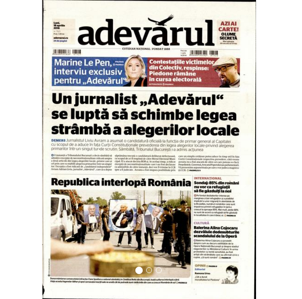 PRESA DE AZI. Un jurnalist Adevărul se luptă să schimbe legea strâmbă a alegerilor locale