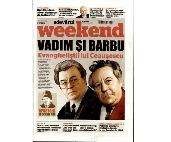 PRESA DE AZI. Weekend Adevărul: "Vadim şi Barbu, evangheliştii lui Ceauşescu"