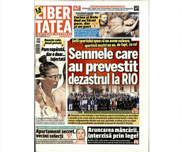 PRESA DE AZI. Libertatea: „Semnele care au prevestit dezastrul de la Rio”