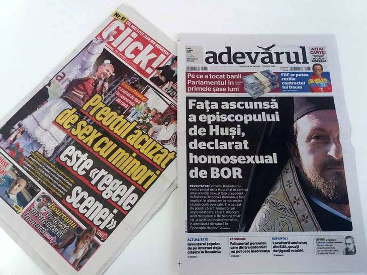 PRESA DE AZI. Preoţii Cristian Pomohaci şi Corneliu Bârlădeanu, implicaţi în scandaluri sexuale, în două ziare de azi