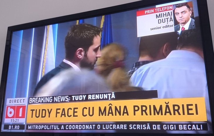 BURTIERA LA MINUT. Tudy a demisionat din funcţia de viceprimar. B1: „Tudy face cu mâna primăriei”