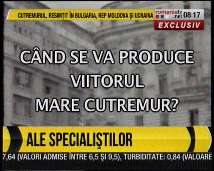 Cutremurul pe TV. Specialiştii spun moderat şi tipic, posturile de ştiri titrează mare şi puternic