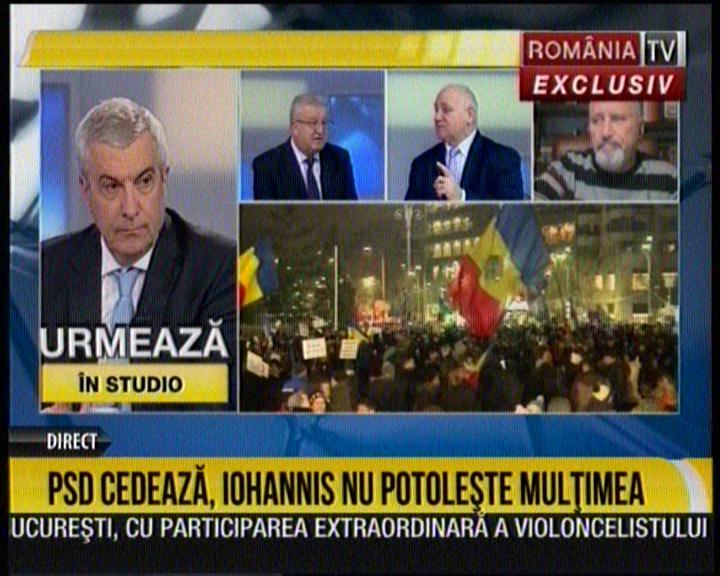 FOTO. Televiziunile de ştiri în ziua cinci de proteste. Sorin Grindeanu anunţă că „abrogă, prorogă” ordonanţa