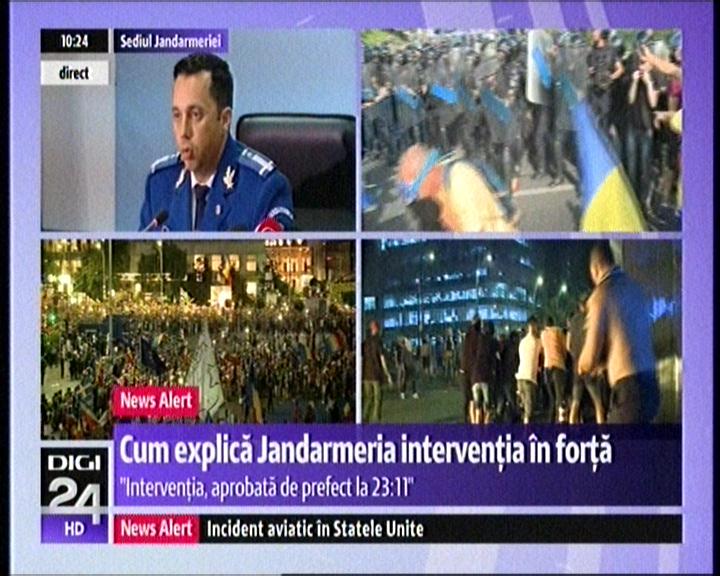 Explicaţiile jandarmeriei pentru intervenţia violentă de la protestul diasporei, în burtiere