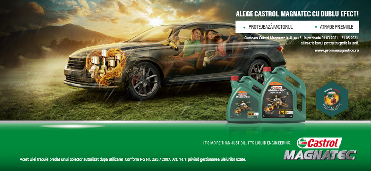 COMUNICAT. Castrol Romania şi-a desemnat câştigătorii promoţiei “Alege Castrol Magnatec cu dublu efect! Protejează motorul | Atrage premiile”
