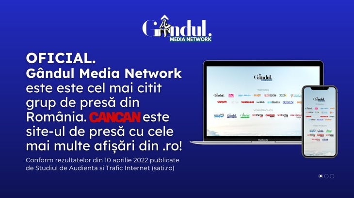 COMUNICAT. Gândul este cel mai citit grup de presă din România în weekend. CANCAN este site-ul de presă cu cele mai multe afişări din .ro