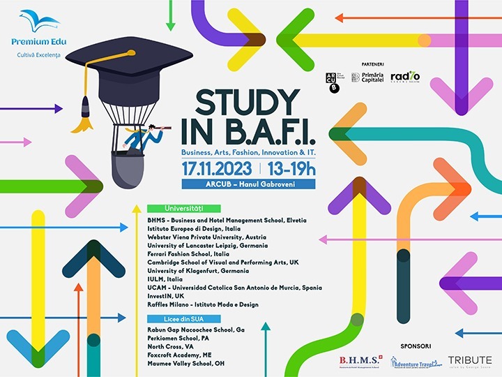 COMUNICAT. Se lansează cea de-a cincea ediţie a târgului educaţional de nişă Study IN B.A.F.I. by Premium Edu